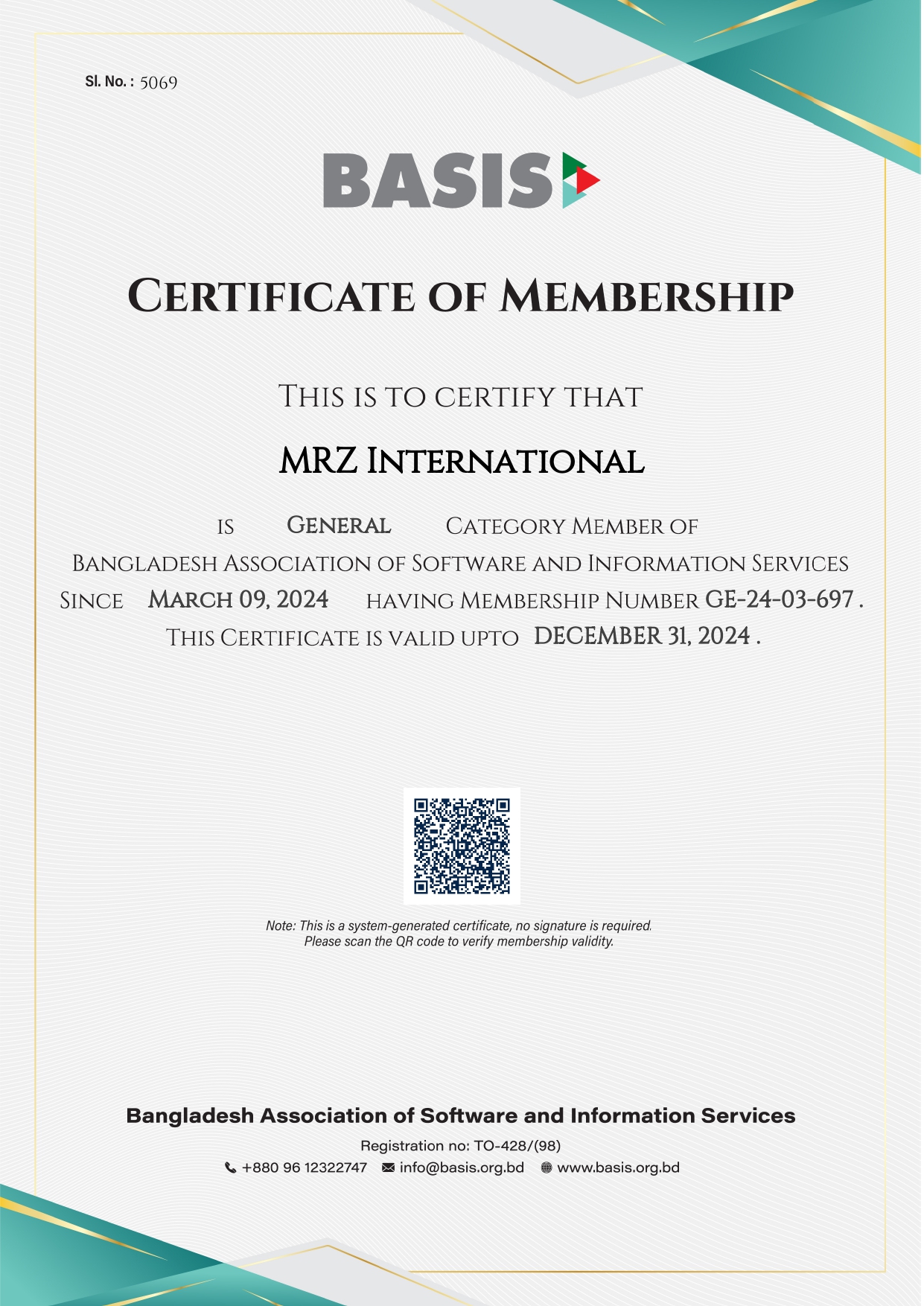 BASIS Certificate